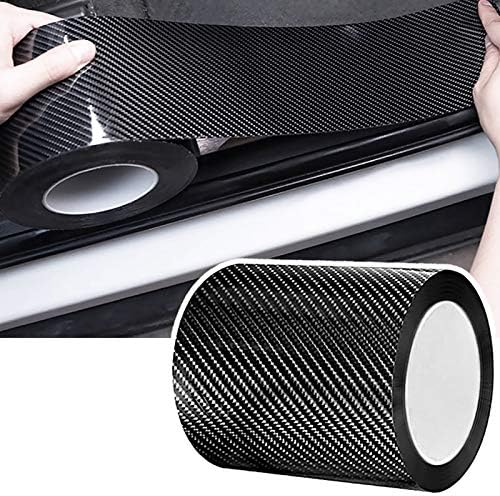 DGSL Car Door Edge Guards - Carbon Fiber Wrap Film - Door Sill Protection - Fits Most Cars (4In x 33Ft, Black)