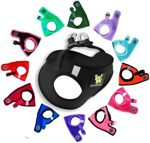 EcoBark Step in Dog Harness, XS & Small Dog Harness, Black, Small