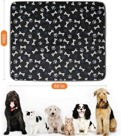 Washable Waterproof Dog Blankets for Large Dogs, 50"x60" Black