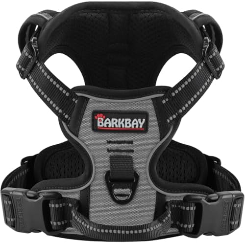 BARKBAY Dog Harness for Large Dog No Pull 2 Leash Clips Dog Vest