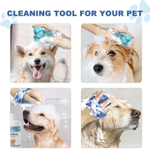 3PCS Dog Bath Brush, Dog Shampoo Brush, Dog Scrubber for Bath,Dog Bath Products are Suitable for Short, Long haired Dogs, Cats, Large Dogs, and Small Dogs