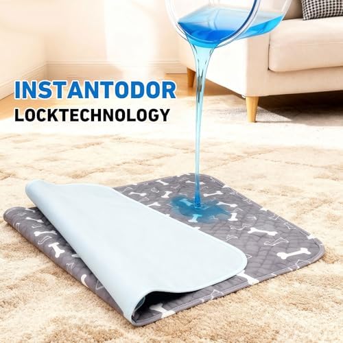 Puppy Pads with Pheromones, Washable Puppy Pee Pads for Dogs,Reusable Puppy Pads Washable for Dogs & Cats, Washable,Durable Leak-Proof & Anti-Slip Pet Training Pads for Home & Trave(Gray,S)