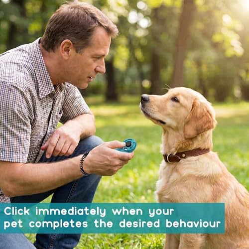 Dog Training Clicker with Sring Wrist and Keyring - Pet Dog Training Clickers for Puppy, Cat, Potty, Bird, Horse, Pet, Trainer Training Tools, Behavior Aids