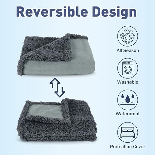 Catalonia Waterproof Blanket for Bed, Reversible Leakproof Throw
