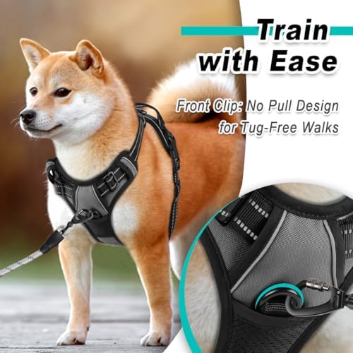 BARKBAY Dog Harness for Large Dog No Pull 2 Leash Clips Dog Vest