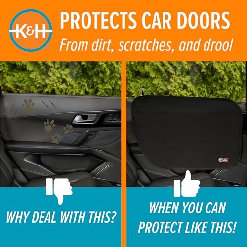 K&H Car Door Protector for Dogs, 2 Pack - 27x19in Black
