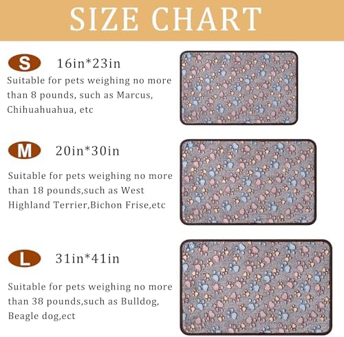 1 Pack 3 Blankets Super Soft Fluffy Premium Fleece Pet Blanket Flannel Paw Printed Throw for Dog Puppy Cat (Small 23x16'', Dark Coffee, Brown, Purple)