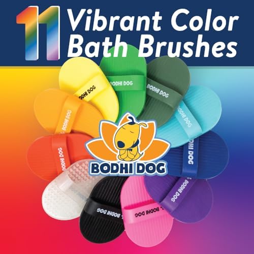Bodhi Dog Shampoo Brush - Pet Grooming & Bath Supplies for Dogs and Cats - Bath Brush for Long & Short Hair - Premium Scrubber for Shower, Showerhead, Sprayer & Bathing (One Pack, Black)