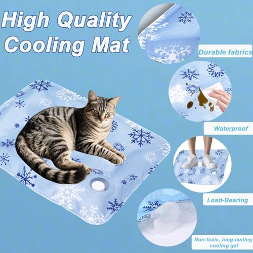 Cooling Dog Bed, Premium Pet Cooling Mat Waterproof & Scratch-Resistant, Non-Slip Summer Essential for Dogs Cats, Foldable Cooling Pad for Indoor Outdoor Travel (L 23.6''*35.4'')