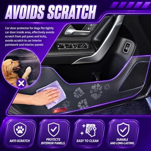 9.84 Ft×7.87 Inch Car Door Protector for Dogs,Clear Invisible Anti-Scratch Car Door Edge Guards with Knife/Scraper/Towel,Waterproof Clear Protective Film for Cars/Truck/SUV