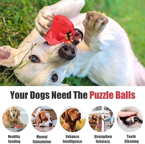 Rubber Treat Dispensing Dog Toys for Aggressive Chewers Large Breed