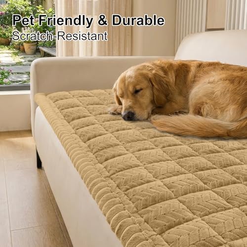 Smiry Couch Cover for Dogs, Non Slip Fuzzy Pet Sofa Covers Washable