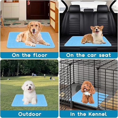 Dog Cat Cooling Mat, Chill Pet Pad, Breathable Pet Mats for Crate Couch Car