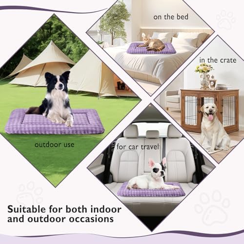 Dog Bed Mat Crate Pad for Large Dogs, Dusty Purple, 42"x 28"