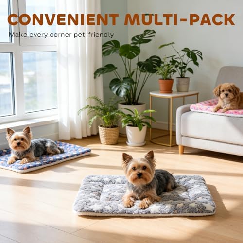 Mora Pets Dog Crate Pad Bed Ultra Soft Pet Mat Star Print 2 Pack 24 Inch