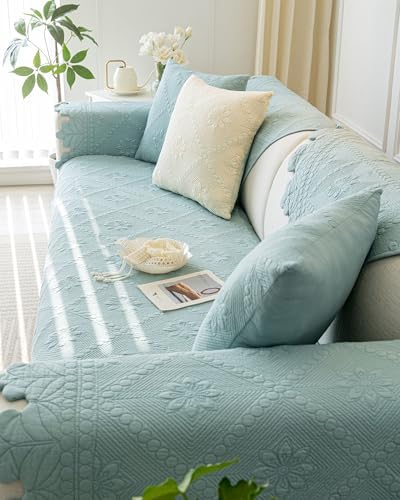 Cotton Quilted Couch Covers for Sofa Farmhouse Sofa Covers Washable