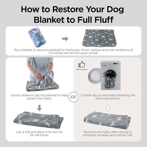 Bedsure Dog Blankets for Medium Dogs Cats, Cute Paw Prints, 3-Pack, 40x30