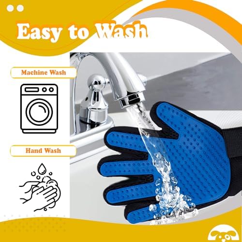Belle Homie PetnBeyond Deshedding and Grooming Gloves - Gentle Effective Pet Care Gloves for Cats and Dogs - Ultimate Massaging and Comfort - Suitable for Long and Short Fur - 1 Pack, 1 Pair (Blue)