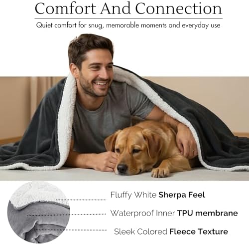 Waterproof Blanket for Bed Couch Sofa, Fleece Throw Blanket (40x60)