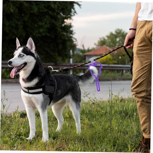 POPETPOP Hands-Free Dog Poop Bag Holder for Leash Adjustable Waste Bag Dispenser Clip Lightweight Portable Dog Waste Carrier for Walking Accessories