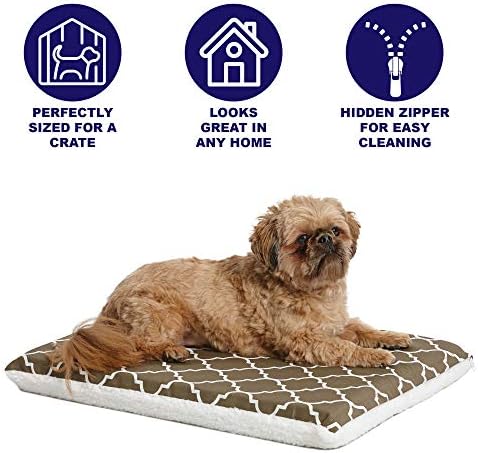 Midwest Homes for Pets 24" Brown Geo/Fleece Reversible Crate Pad - Defender Mat, Model: 027773022084