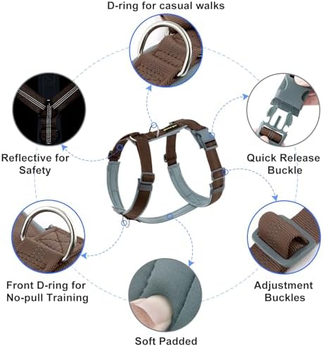 Plutus Pet No Pull Dog Harness, Adjustable Nylon Harness with Soft Padding