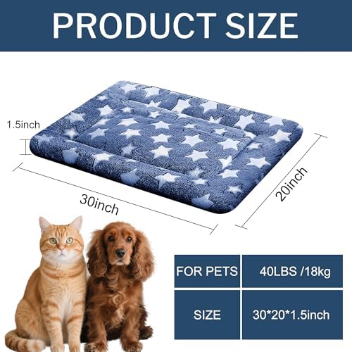 Dog Bed Mat, Reversible Crate Pads for Small/Medium/Large Dogs & Cats Sleeping, Portable & Soft, Dog Beds Crate Pad M(30"*20"*1.5")