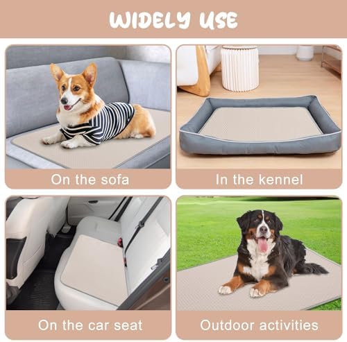 Buvlnee Summer Dog Cooling Mat Washable Ice Silk Self Cool Pad for Small Medium Large Dogs and Cats, Pet Sleeping Pad for Crate, Bed, Indoor & Outdoor Floor, Car Seats