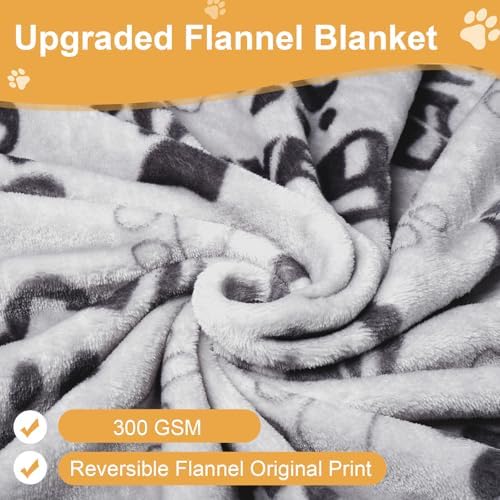 Blanket for Large Dogs Soft Reversible Cute Paw 40"x31" 3 Pack