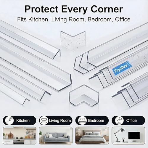 Clear Self-Adhesive Wall Corner Protectors，Corner Guards & Edge Protector for Wall Door Frame Cabinet Baseboard & Door, Table, Stair (3x40cm/1.18x15.75in)