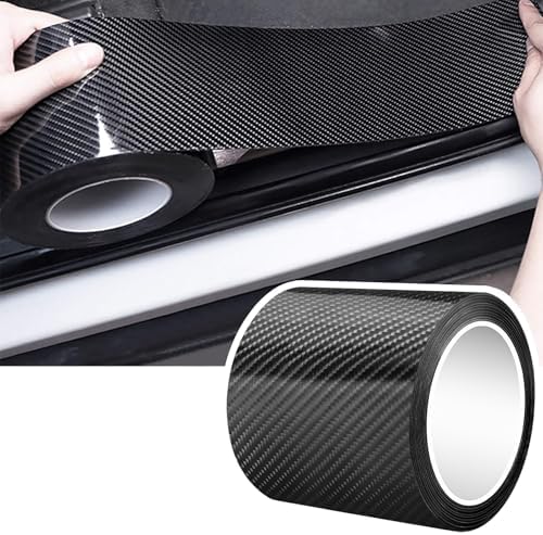 DGSL Car Door Edge Guards Door Sill Protector, 2.7In x 16.4Ft 5D Carbon Fiber Car Wrap Film, Vinyl Automotive Wrap Film Anti-Collision Fits for Most Car (Black)