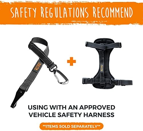 Mighty Paw Dog Seat Belt For Car - LATCH Compatible Adjustable Dog Seatbelt Harness for Small, Medium and Large Pets. Distraction Free Driving, Heavy-Duty Design with Aviation Grade Aluminum Carabiner