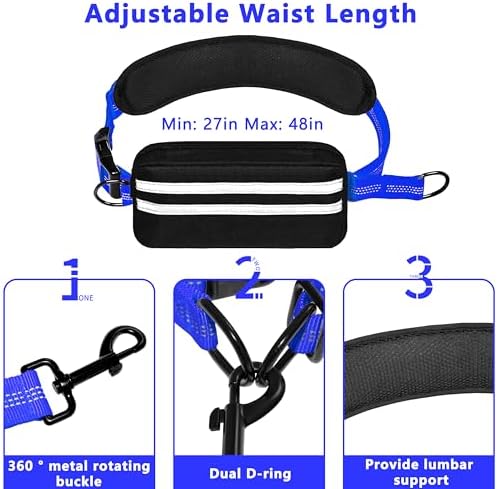 Hands Free Dog Leash with Zipper Pouch for Dog Walking