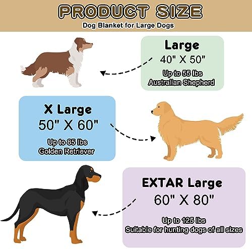 Rezutan Premium Flannel Blankets for Large Dogs & Cats, Navy Blue 80" x 60"
