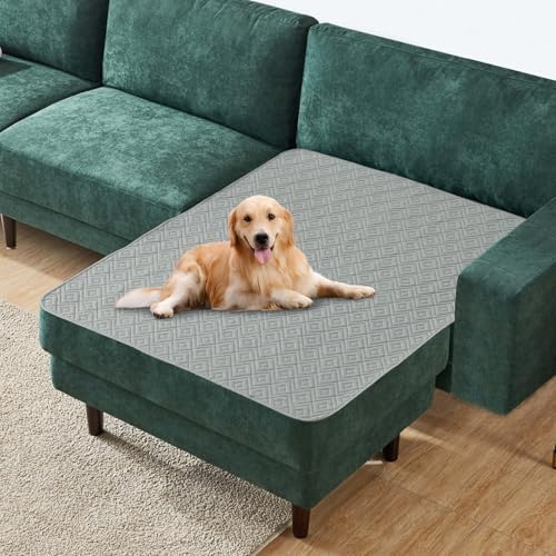 2026 Waterproof Chaise Dog Blanket (40"x50") Comfy Sofa Lounge Mat for Pets with Anti-Slip Back, Universal Incontinence Lightweight Liner Pad for Furniture Car Picnic etc Durable Washable, Light Grey