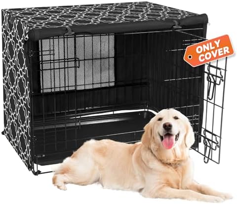 X-ZONE PET Dog Crate Cover Waterproof Kennel Cover, 36 in Print with Window