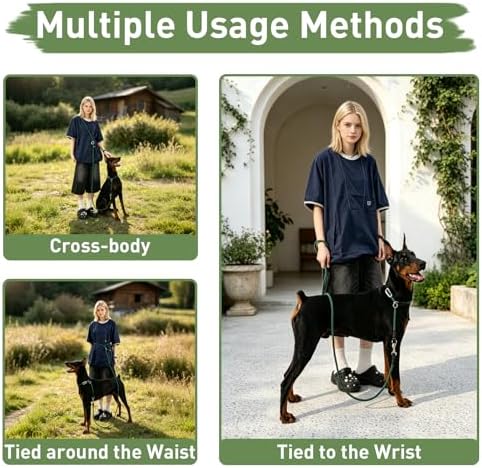 ETIAL No Pull Dog Leash for Large Dogs that Pull | Half Slip Rope Training Leash with Metal Locking Carabiner | Adjustable 120-210cm, No Choke, Anti-Escape, Heavy Duty Nylon (L)
