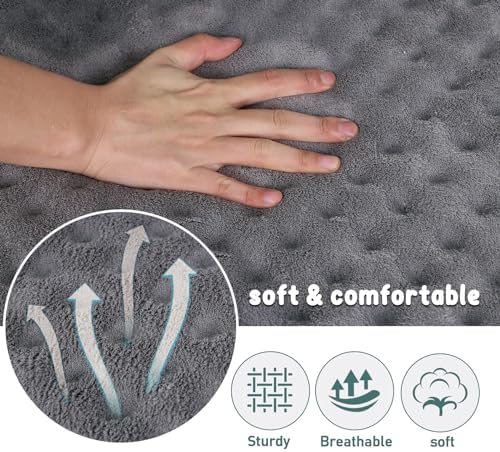 Dog Crate Pad 24x17 inch Gray Memory Foam Dog Bed Mat for Small Dog Cat Grey Washable Puppy Sleeping Bed Anti Slip
