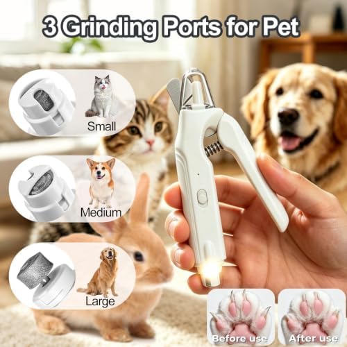 2-in-1 Dog Nail Grinder & Dog Nail Clipper for Sensitive Pets