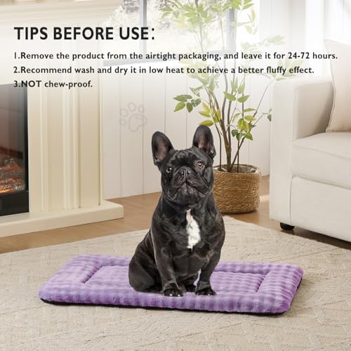 Dog Bed Mat Crate Pad for Medium Dogs, Dusty Purple, 30"x 19"