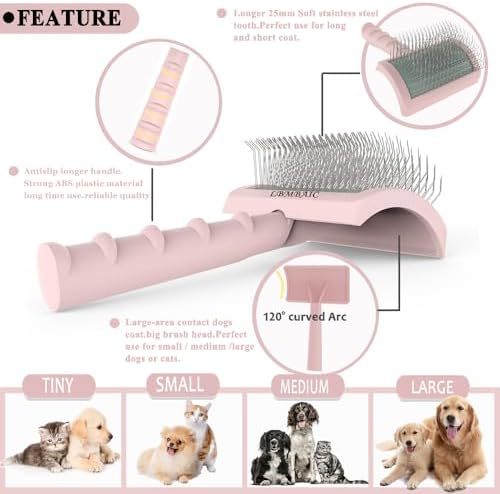 Dog Slicker Brush for Poodles Doodles Fluffy Deshedding Loose Hair.