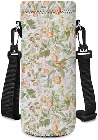 RICHEN Neoprene Water Bottle Carrier Bag with Adjustable Shoulder Strap,Insulated Water Bottle Cover for Stainless Steel/Glass/Plastic Bottles