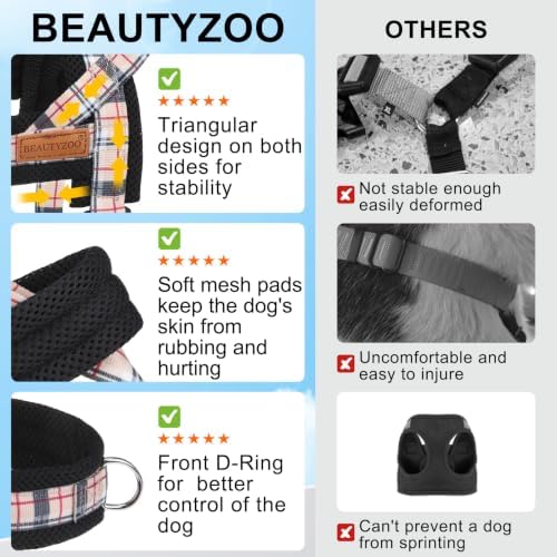 BEAUTYZOO Small Dog Harness and Leash Set, No Pull Step in Puppy Vest