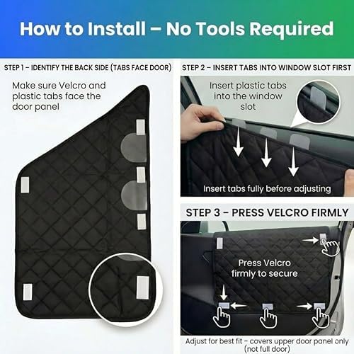 Dog Car Door Protector for Dogs 2 Pack, Waterproof Pet Car Door Cover, Scratch & Mud Protection for Cars SUVs Trucks