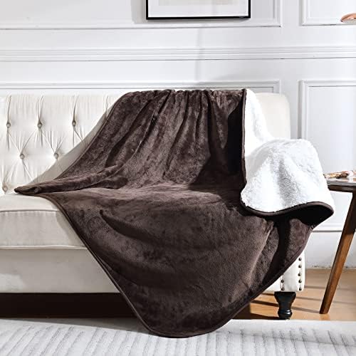 Soft Waterproof Blanket for Bed Couch Sofa, Brown, 60x80 inches