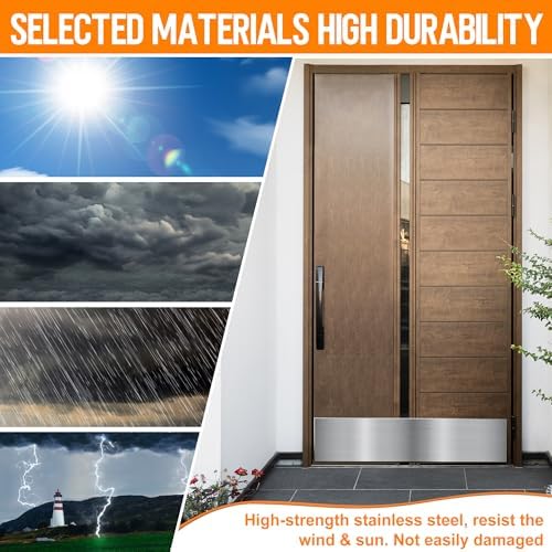 2 PCS 8" x 36" Self Adhesive Brushed Door Kick Plate for 38" Door Bottom