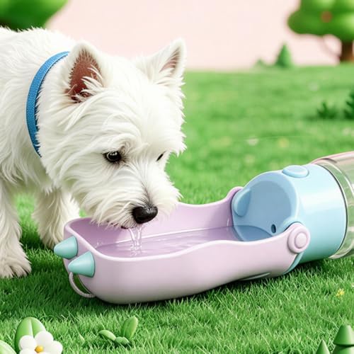 Dog Travel Water Bottle 320ml Leakproof Drinker Dispenser with Strap