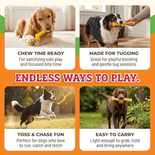 Baba Buddies Twiggy Dog Chew Toy for Aggressive Chewers Chicken Flavored