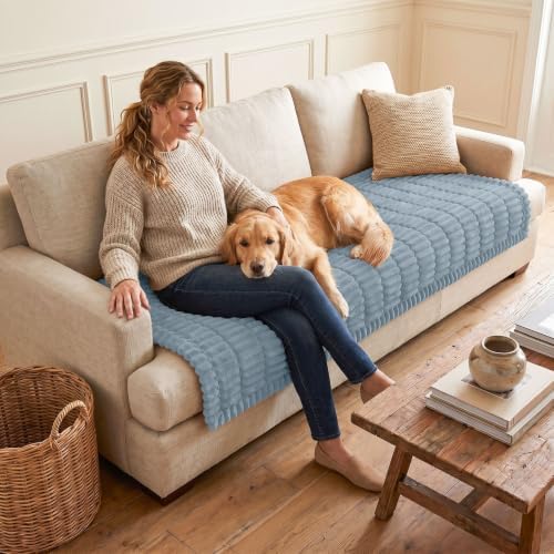hyha Couch Cover for Dogs, Washable Non Slip Plush Flannel Sofa Protector