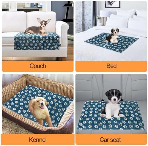 Rezutan Dog Blankets for Small ＆ Medium Dogs Cat, Navy Blue, 40 x 31 inch